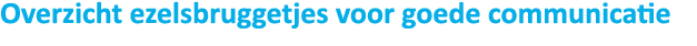 Overzicht ezelsbruggetjes voor goede communicatie