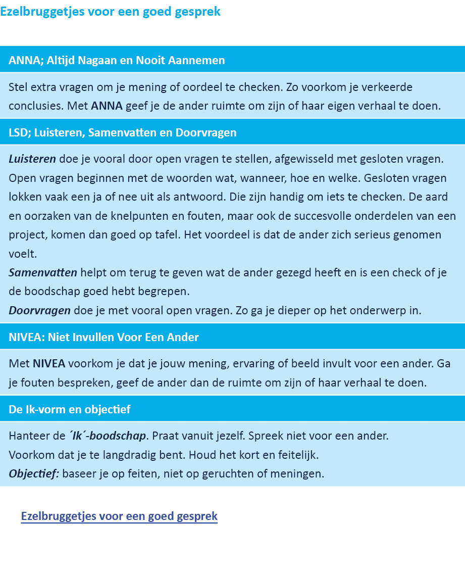 Ezelbruggetjes voor een goed gesprek Ezelbruggetjes voor een goed gesprek 