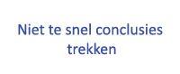  Niet te snel conclusies trekken