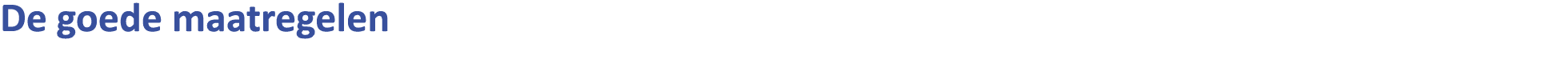 De goede maatregelen